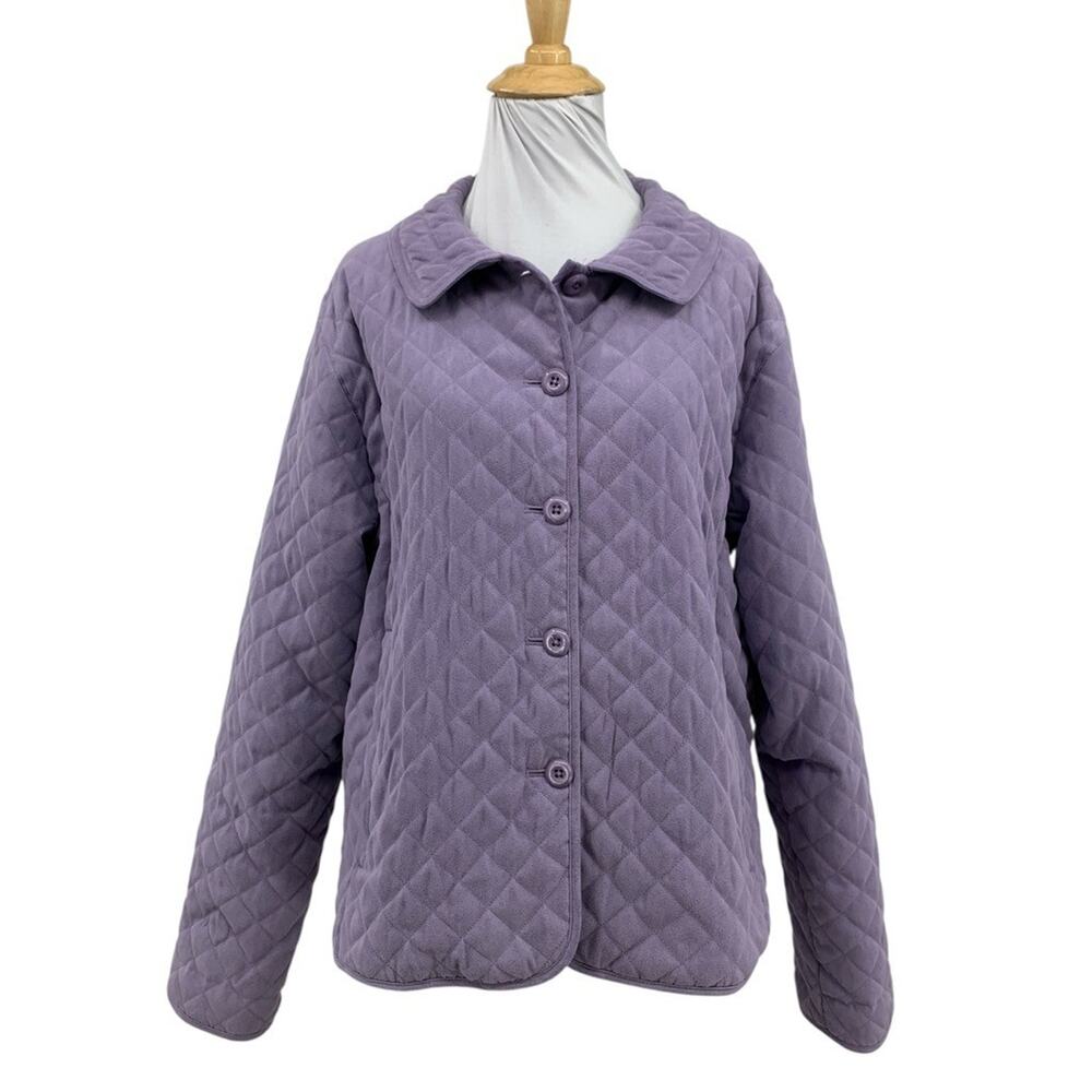 Cabelas Jacket Womens L Large Foxglove Quilted Button Up Pockets Lightweight